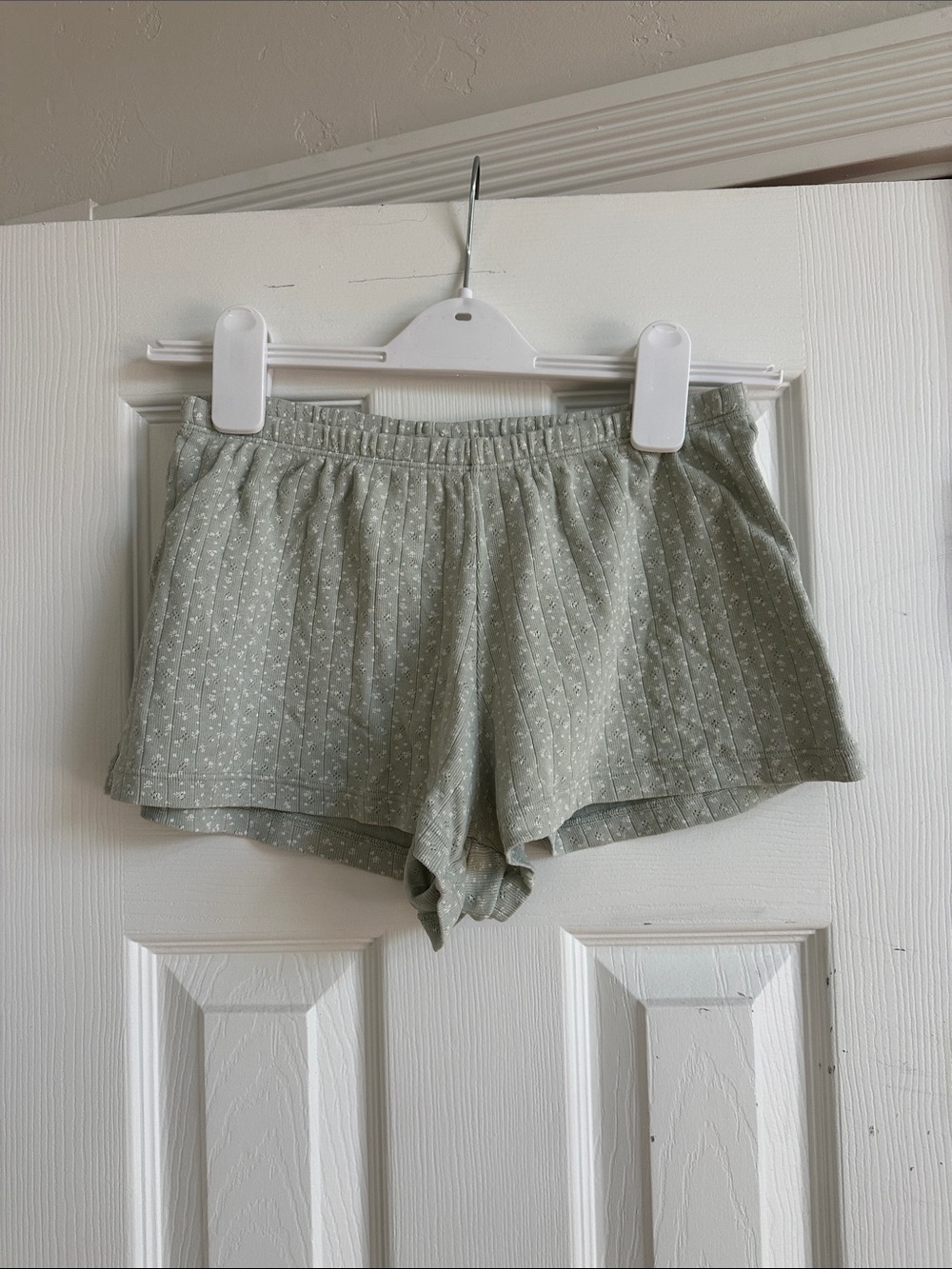Brandy Melville Light Sage Green Floral Shorts
